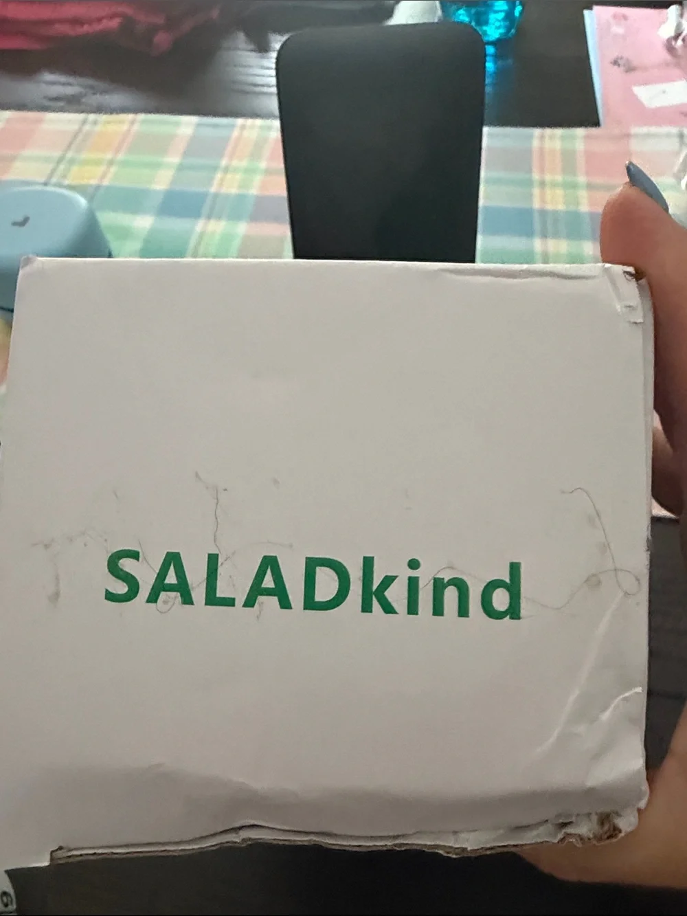 SALADkind White Box with Green Logo take along  lunch, salad